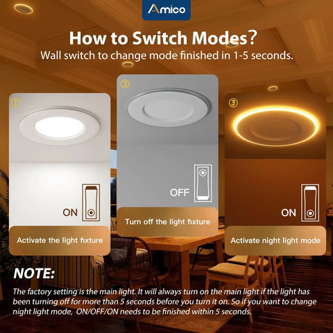 Level Up Your Lighting Game With These Slick 5CCT Led Retrofit Recessed Can Lights Featuring A Chill Night Light Mode And Warm Golden Glow Inside A Foolproof 12 Pack Kit For Instant Ceiling Setup