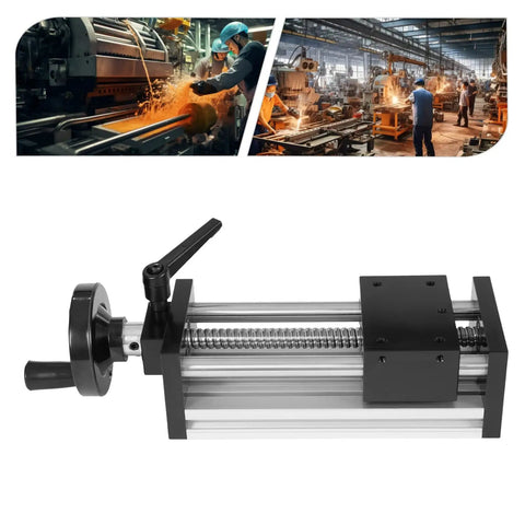 Bad Ass Heavy Duty Manual Sliding Table With Drop Dead Smooth Dual Optical Axis Linear Rail Guide for CNC equipment, showcasing precision and durability.
