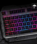 Level Up Your Rig With This Dope Gaming Keyboard And Mouse Combo Featuring Glowing Led Lights Splashproof Design Anti Ghosting Tech And A Snappy 2000 Dpi Optical Mouse Built For Serious PC Gamers, illuminated keys with water droplets.