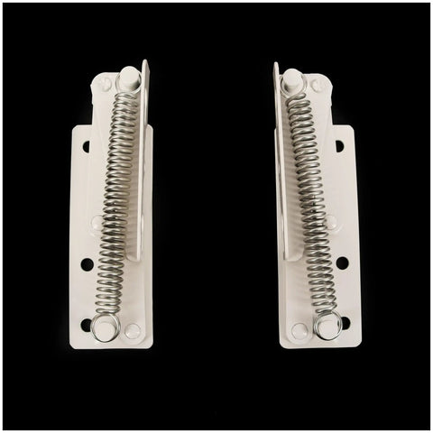 Heavy Duty Flip Up Storage Box Hinges 2 Pack Rust Resistant Cold Rolled Steel Slow Close Spring Action Ultra Smooth Lid Lifts Quiet Durable Performance, white spring hinge pair