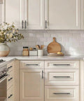 Kitchen cabinets with Matte Black Cabinet Pulls 5 Inch 128mm Hole Centers Set Of 10 Durable Metal Construction.