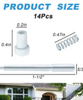 14 Pack Aluminum Window Screen Plunger Latches With Cap Pins And Springs Slick Hella Secure Replacement Clips For A Knockout Hold showing size measurements.