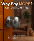 Interior Door Knob Passage Handle For Bedrooms And Bathrooms And Closets, Antique Nickel Finish on wooden door