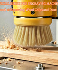 Professional Grade Yellow Nylon Strip Vacuum Brush For CNC Router And Milling Machine Solid 1M X 100Mm Dust Guard Covers Spindle Motors With No Sweat Quick Install in action removing wood chips.