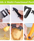 Suuker 2-in-1 crinkle cutter and vegetable peeler with stainless steel wavy blade and black handle