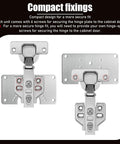 20-Piece Cabinet Hinge Repair Kit With Upgraded Half Square Plates And Screws in stainless steel with compact design