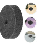 Six-Pack Nylon Polishing Buffing Wheels With 75mm Diameter And 10mm Hole Perfect For Bench Grinder Sanding Metal Stone Marble To Get A Sleek Shine Fast, close-up view.