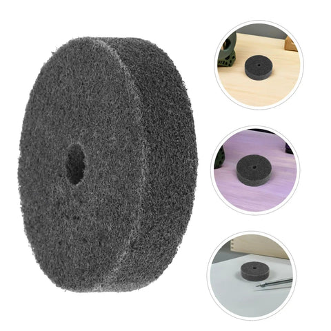 Six-Pack Nylon Polishing Buffing Wheels With 75mm Diameter And 10mm Hole Perfect For Bench Grinder Sanding Metal Stone Marble To Get A Sleek Shine Fast, close-up view.