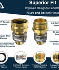 Heavy Duty Garden Hose Repair Kit For Five Eighths And Three Quarters Inch Hoses Leak Proof Metal Mender And Connector Set