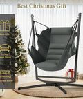 360 Degree Swivel Hammock Swing Chair With Stand Cushioned Hanging Chair For Indoor And Outdoor Use Holds Up To 400 Lbs in living room