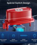 Heavy Duty Usb C Car Charger With Six Foot Coiled Cable And Smart Power Switch, featuring red switch design for battery control.