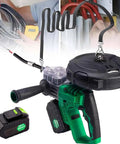 NYANS Portable Cordless Electric Wire Puller with Automatic Stringing And Infinitely Variable Speed Control Featuring Adjustable 90 Degree Spring Rod for easy cable routing.