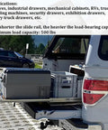 46 Inch Heavy Duty Drawer Slides With Lock For Side Mount Tool Boxes And Heavy Equipment Storage in truck bed