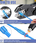 380 Piece Heat Shrink Butt Connectors Kit instructions crimping and heating tool use guide with tinned copper terminals