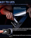 Front view of a metallic silver SKINNYON 3-pack car safety hammer with window breaker and seatbelt cutter