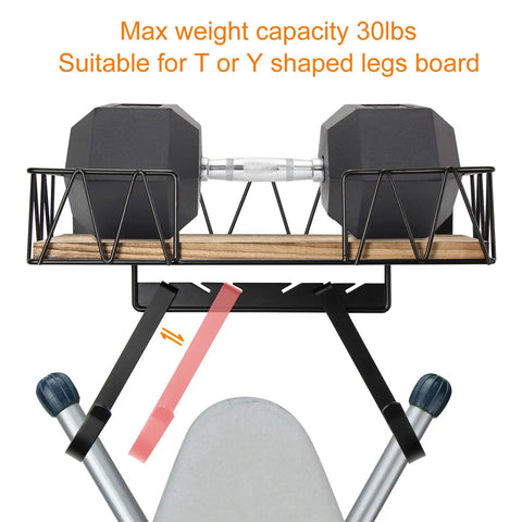 Ultimate No Fuss Laundry Room Space Saver Wall Mount For Ironing Board And Iron Storage with wooden base and weight capacity