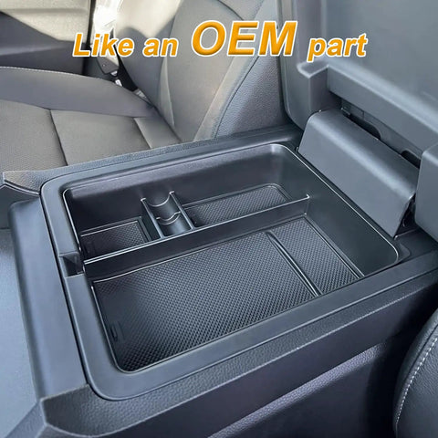 2-Piece Center Console Organizer and Armrest Divider Set for 2023-2026 Honda Pilot, 2024-2026 Passport and Ridgeline visible in use.
