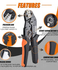 Crimping Tool Kit With 280 Insulated Wire Connectors For AWG 23-13 0.25-2.5mm2 Heavy Duty Pliers Set features overview