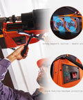 Close-up of Powerful 1500W Electric Magnetic Drill Press controls with strong magnetic suction and safety features.