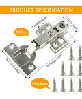 Stainless Steel Cabinet Hinges With Hydraulic Soft Close, Concealed Design, Rust Resistant, 10 pack with mounting screws visible