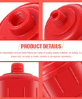 Close-up view of red 4 Pack Disposable Mini Air Water Filters For Spray Guns And Air Tools With One Quarter Inch Threads High Flow Replacement Filters.