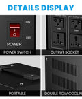 Heavy Duty 3000W Voltage Converter Transformer, Step Up Down 110V to 220V and 220V to 110V, 50-60Hz, CE Certified power switch and outlets display