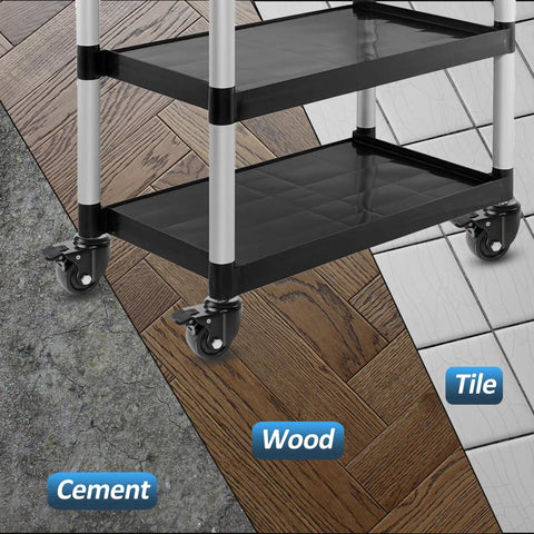 Heavy Duty 3 Inch Swivel Caster Wheels With Half Inch Diameter, 13 TPI, on cart over cement, wood, and tile surfaces