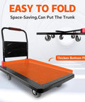 Heavy Duty Folding Platform Cart, 1600 Lbs Capacity, with easy fold design and 6 inch wheels for transporting goods.