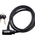 5 Ft Black Cable Bike Lock with Key Heavy Duty Braided Steel Self Coiling Vinyl Coated For Scratch Protection And Pick Resistant Pin Tumbler Lock with keys