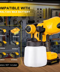 Top Shelf Cordless Paint Sprayer Airless Tool Only Works With DeWalt 20V Batteries Featuring Boss Level Brushless Motor and tank.
