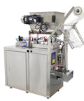 Automatic Paste And Liquid Filling Sealing Machine With Horizontal Mixing Hopper For Chili Sauce And Juice 30 To 300 Ml Bottle Filler viewed from the front.