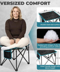 Oversized Padded Camping Stool For Adults, 18.1 Inch Wide Seat on display with thick cotton cushion and anti-slip feet