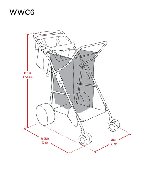 Diagram of Wonder Wheeler Deluxe All Terrain Utility Cart For Lawn And Beach Folding Tote With 10 Inch Wheels Handles 48 Quart Cooler