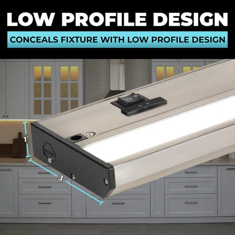 LED Under Cabinet Lighting 18 Inch Satin Finish With 3 CCT 2700K 3000K 4000K Dimmable Linkable Undercabinet Lights For Kitchen Plug In Or Hardwired Easy Install Undercounter Fixture