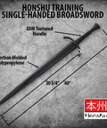 Premium Polypropylene Training Single Handed Broadsword For Safe Practice Realistic Balance And Weight Durable Mock Sword