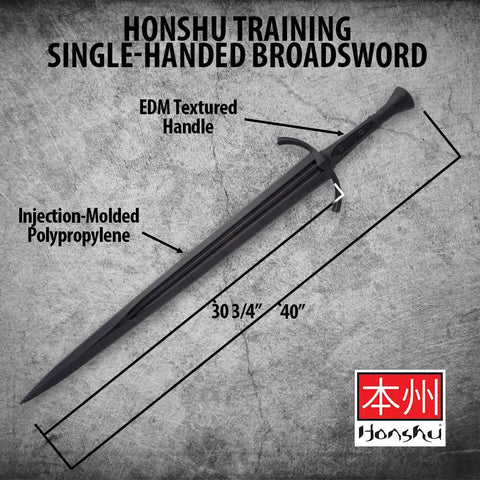 Premium Polypropylene Training Single Handed Broadsword For Safe Practice Realistic Balance And Weight Durable Mock Sword