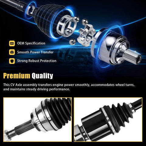 Front CV Axle Shaft Assembly For Toyota Camry 2012-2017 2.5L FWD Non Hybrid Excludes AWD 4WD And Manual Transmission Direct Fit Replacement Pre 2015 Build Beefed Up OEM Grade, CV axle with rubber boot and splined shaft
