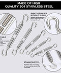 Beefy Stainless Steel Turnbuckle Tensioner Set For Cable Tent Sun Shade And Garden Decor Heavy Duty Hook And Hook Turnbuckles Easy Install