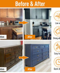 Before and after image of furniture using Easy DIY Acrylic Wood Paint For Furniture Ivory White 32 Oz Semi Gloss Water Based Finish