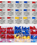 All In One 280 Pc Wire Terminal Crimp Connectors Kit Insulated Waterproof Spade Set For 22-10 AWG in storage box