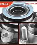 Close-up view of front wheel bearing and hub assembly with 5-lug fits Nissan Sentra 2013 2019, Leaf 2013 2017, NV200 2013 2019.