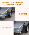 Beefy 14 Gauge Steel Trailer Fenders 2 Pack for Single Axle Trailers Fits 14 to 16 Inch Tires upgrade before and after