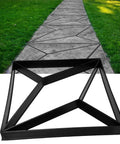 DIY Friendly Rhombus Pattern Stone Mold Paving Molds For Concrete Walkways And Garden Paths Reusable 16 x 16 x 1.6 Inch Stepping Stone Paver Kit For Patio Lawn Driveway And Outdoor Decor shown on a path