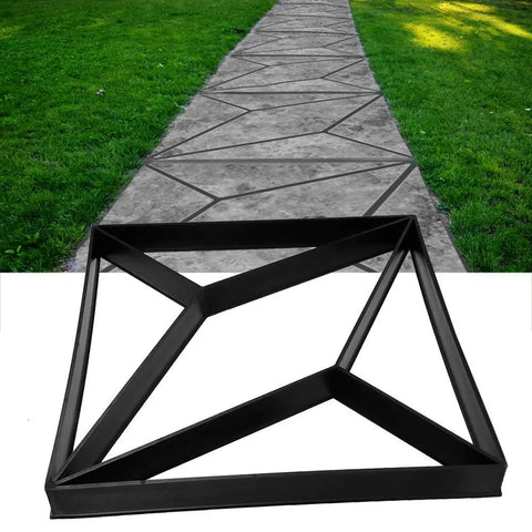 DIY Friendly Rhombus Pattern Stone Mold Paving Molds For Concrete Walkways And Garden Paths Reusable 16 x 16 x 1.6 Inch Stepping Stone Paver Kit For Patio Lawn Driveway And Outdoor Decor shown on a path
