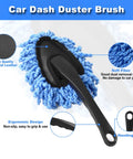 Close-up of car dash duster brush with soft fiber and ergonomic handle from All In One Pro Grade 15Pcs Car Interior Cleaning Kit.