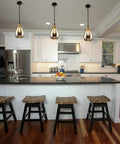 Three Pack Industrial Glass Pendant Lights For Kitchen Island With Teardrop Chrome Mirror Finish Dope Edison Hanging Fixtures