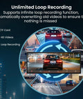 Mega 11.5 Inch Wireless CarPlay Screen With Android Auto HD Touchscreen showing loop recording feature on nighttime highway