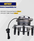 512440 Rear Wheel Bearing And Hub Assembly For Chevy Equinox And GMC Terrain Rear 2010 Through 2017 With 5 Lug And ABS Ready