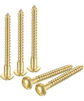M4 X 50mm Brass Wood Screws Slotted Round Head Self Tapping For Woodworking Pack Of 20 Durable And Corrosion Resistant
