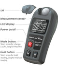Auto Range Digital Light Meter With LCD Display Illuminance Tester Luxmeter For Pro Grade Light Measurement 0.1 To 200000 Lx And 0.01 To 20000 Fc with lid open